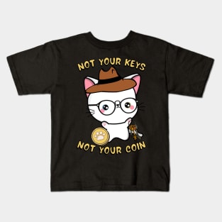 not your keys not your coin  angora cat Kids T-Shirt